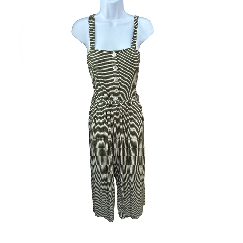 Striped Olive Jumpsuit